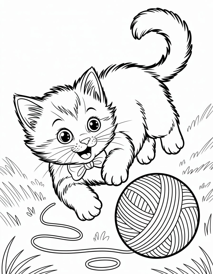 baby cat coloring page