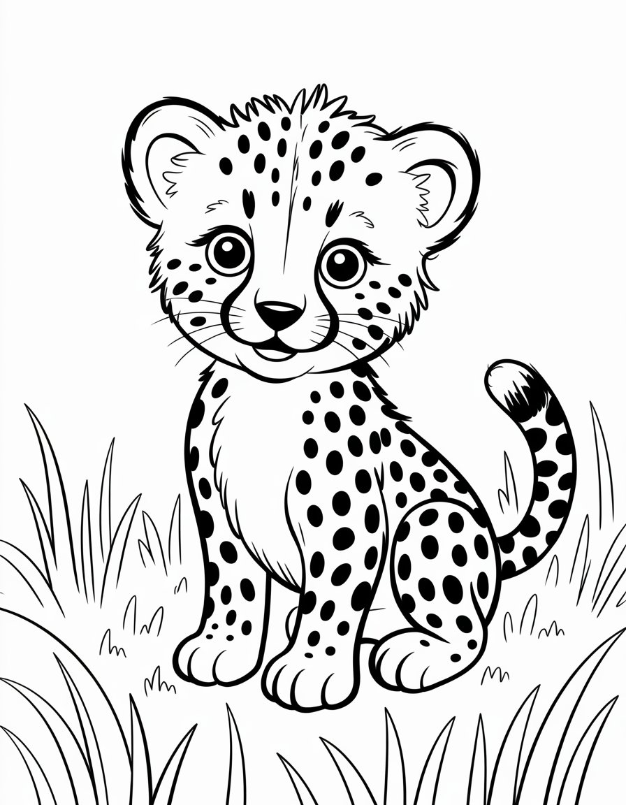 baby cheetah coloring page