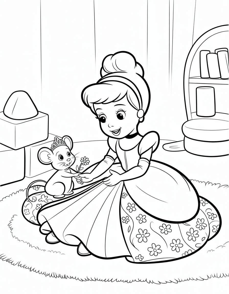 baby cinderella coloring page