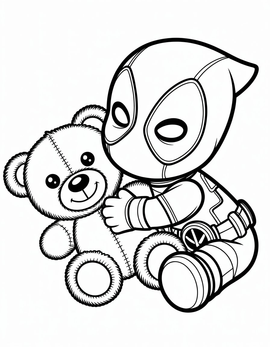 baby deadpool coloring page