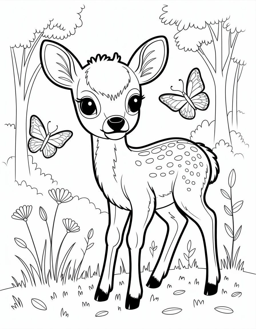 baby deer coloring page