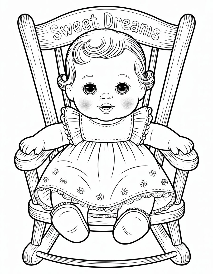 baby doll coloring page