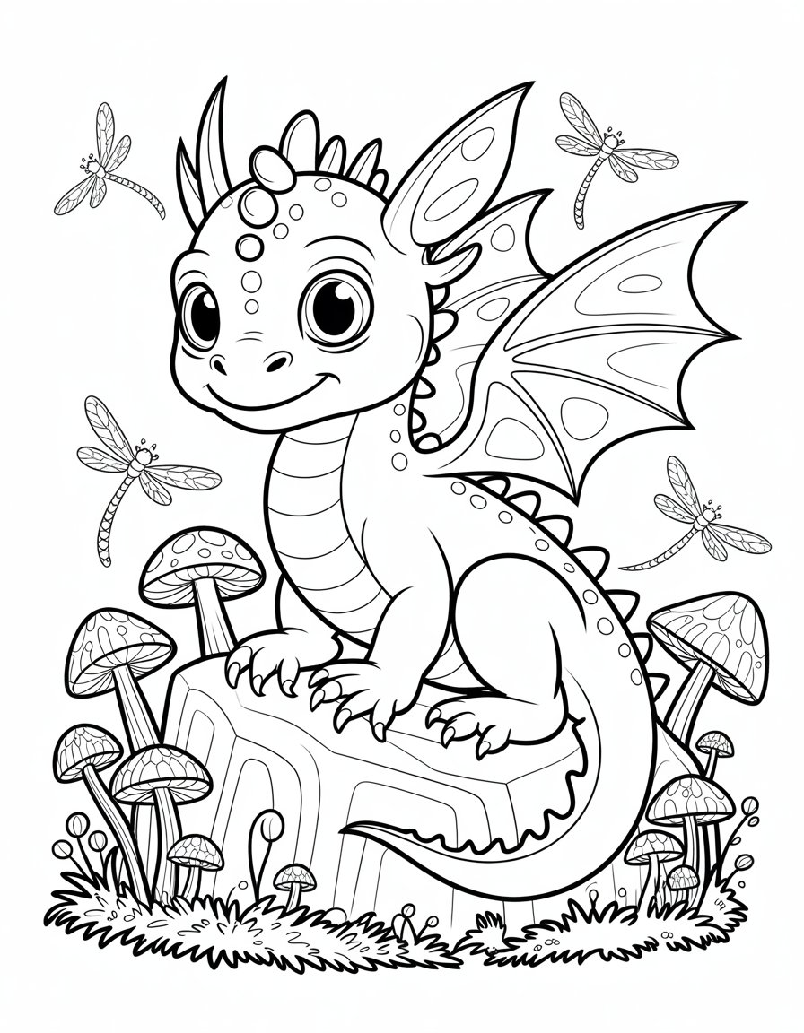 baby dragon coloring page
