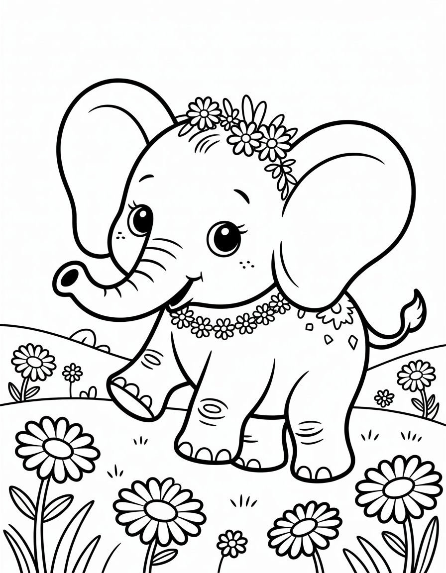 baby elephant coloring page