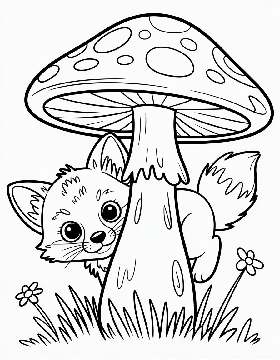 baby fox coloring page
