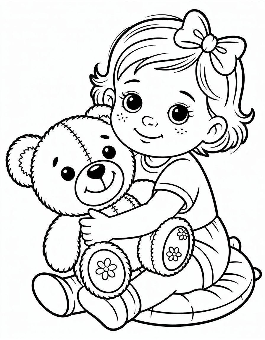 baby girl coloring page