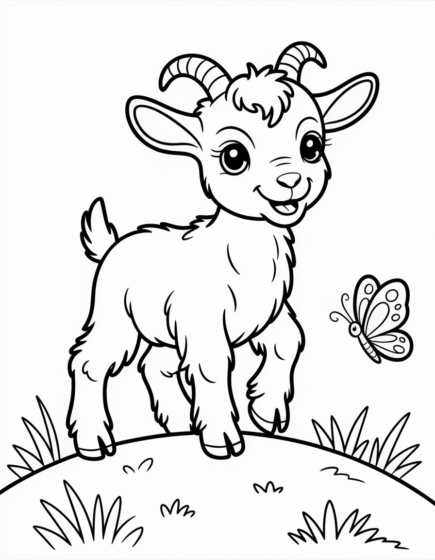 baby goat coloring page