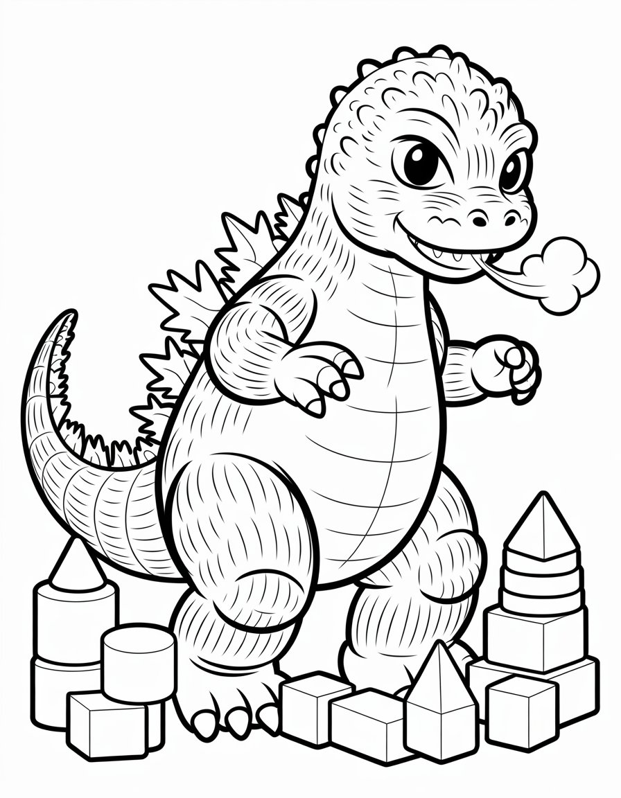 baby godzilla coloring page