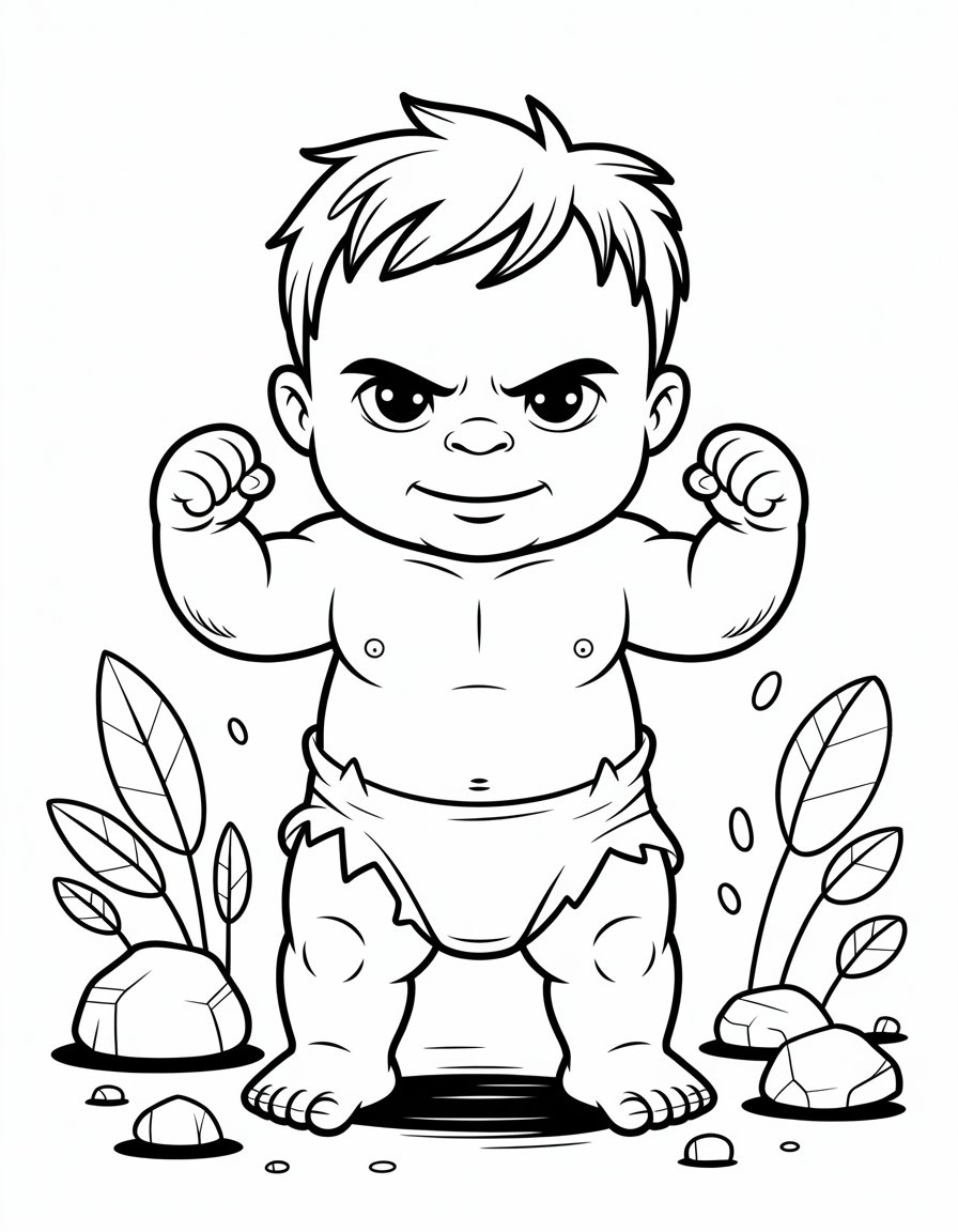 baby hulk coloring page