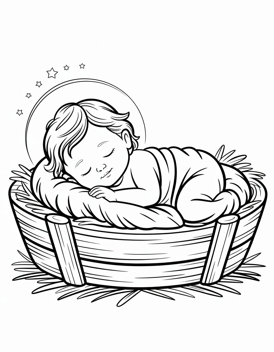 baby jesus coloring page