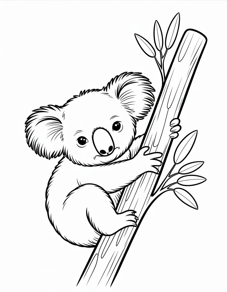 baby koala coloring page
