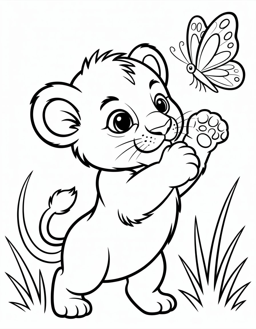 baby lion coloring page