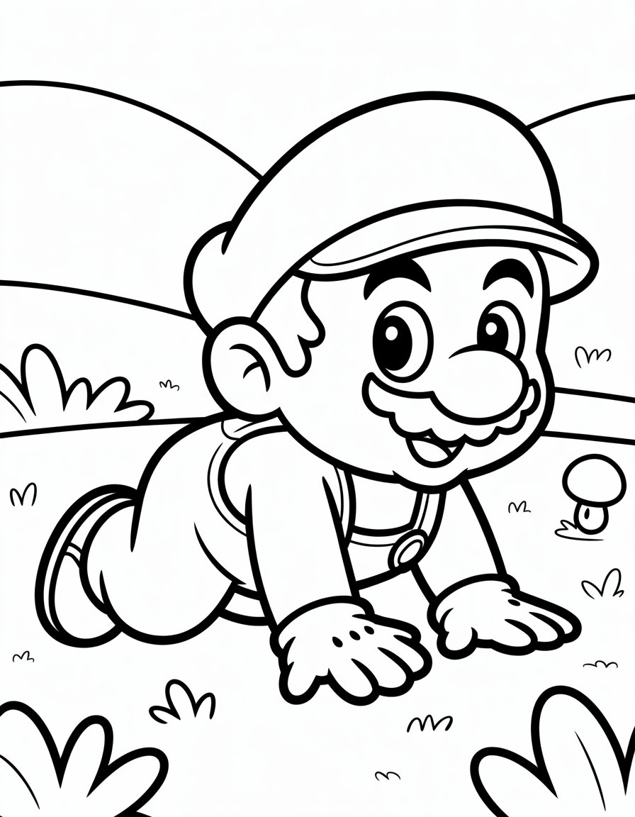 baby mario coloring page