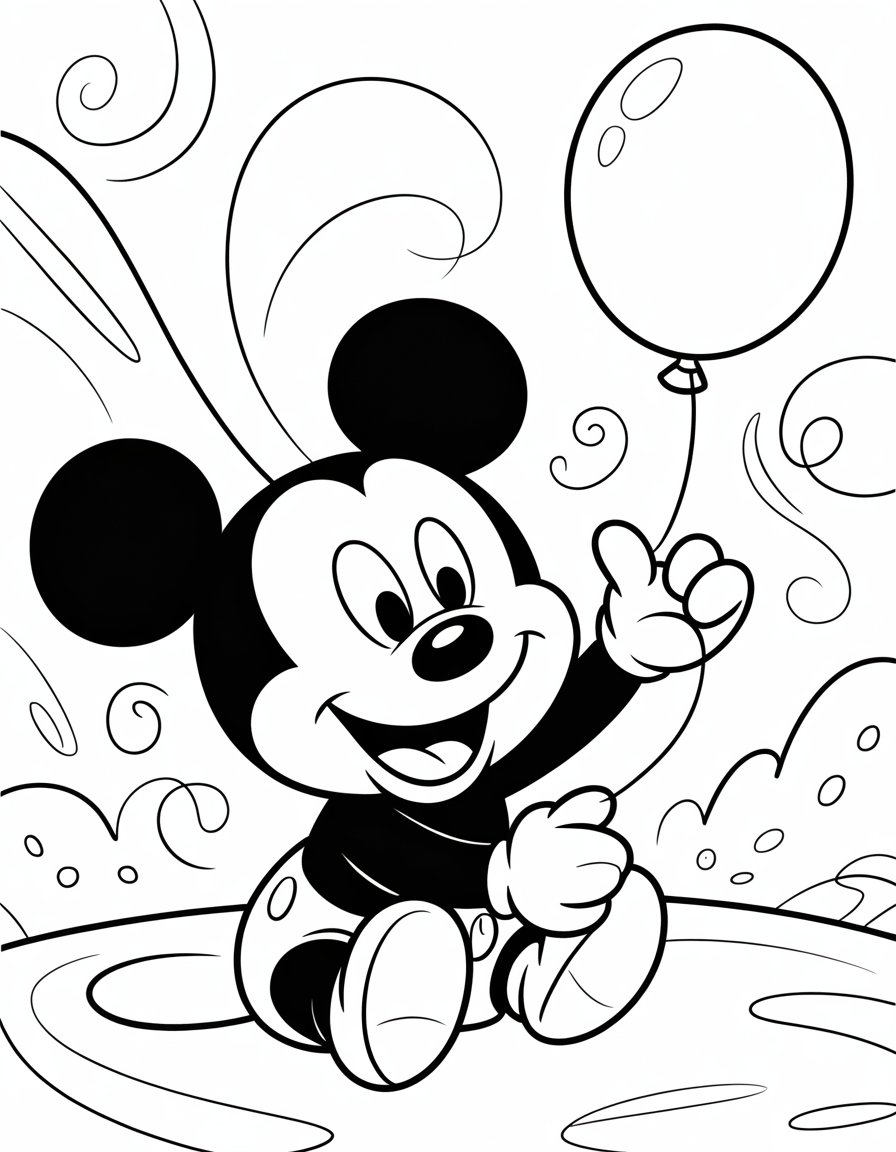 baby mickey mouse coloring page