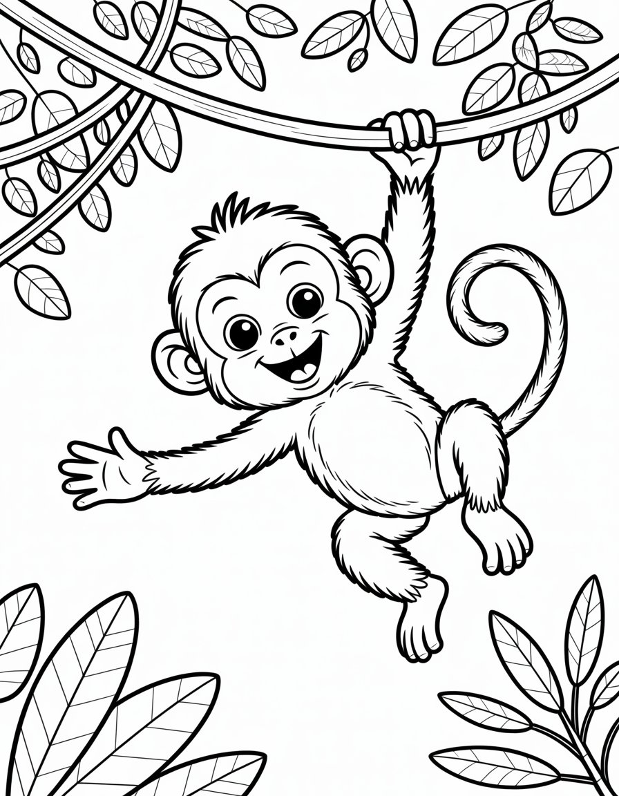 baby monkey coloring page