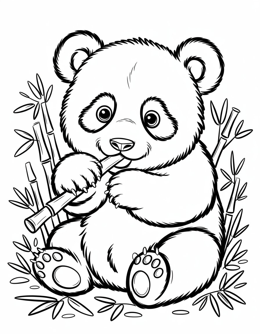 baby panda coloring page