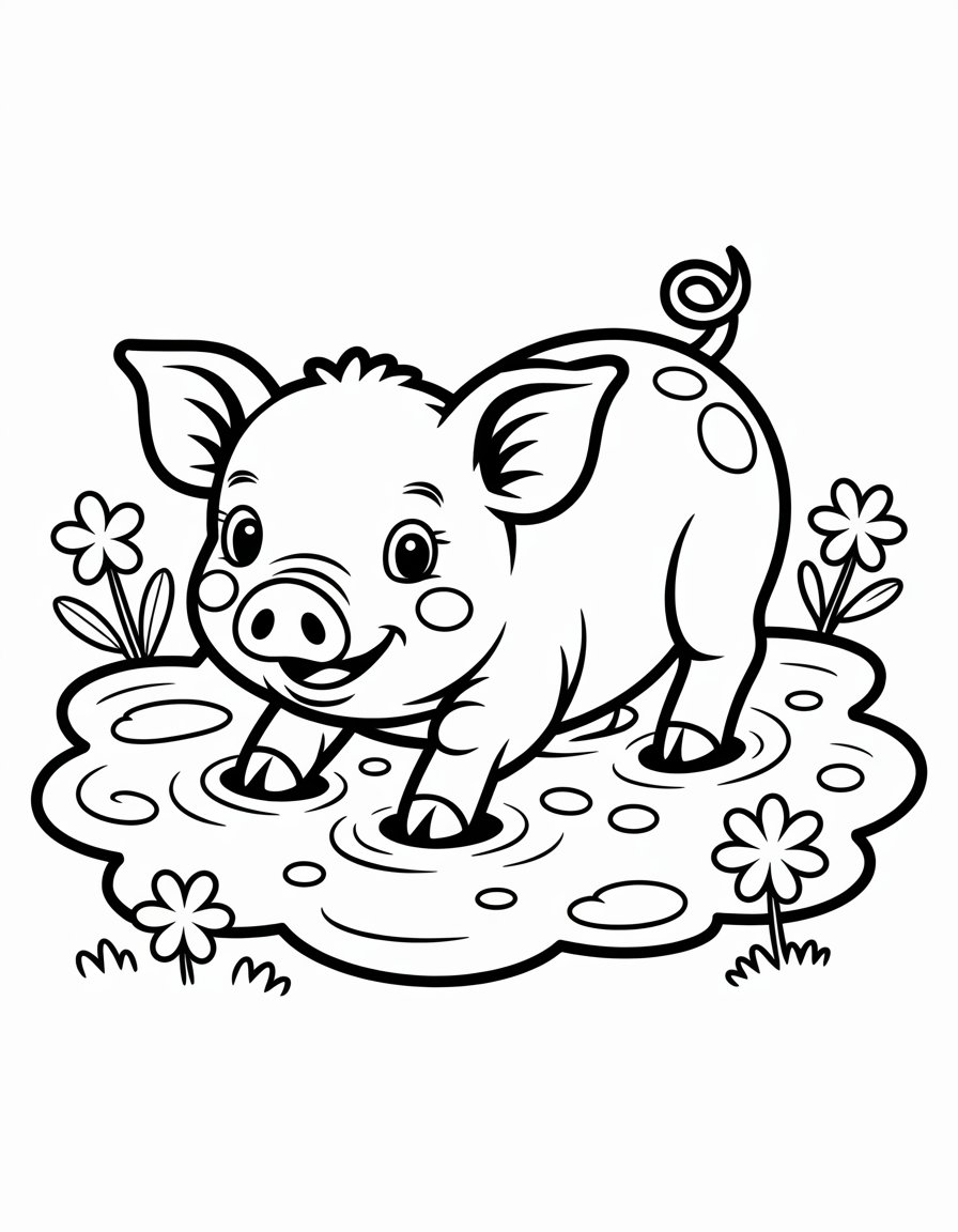 baby pig coloring page