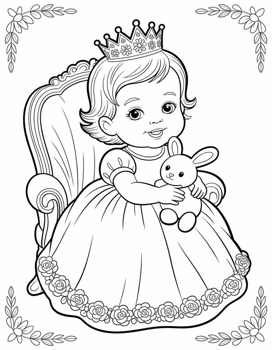 baby princess coloring page
