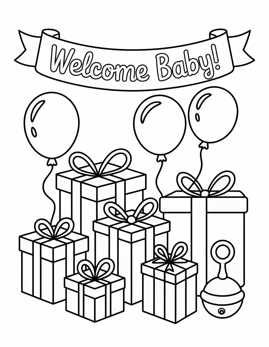 baby shower coloring page