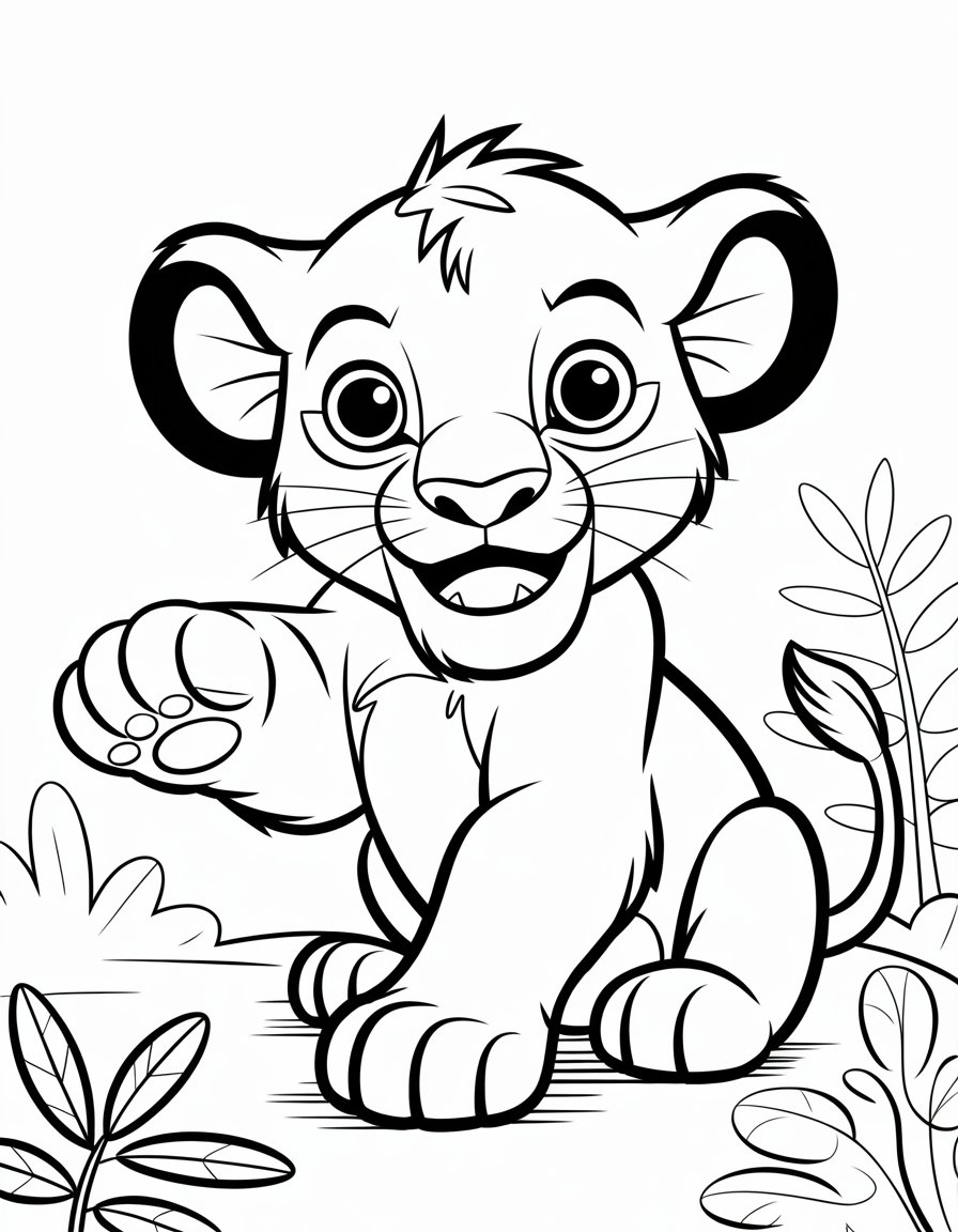 baby simba coloring page