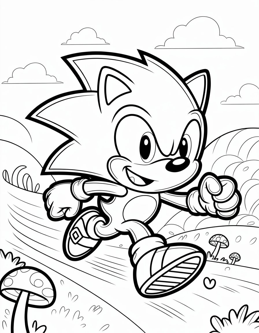 baby sonic coloring page