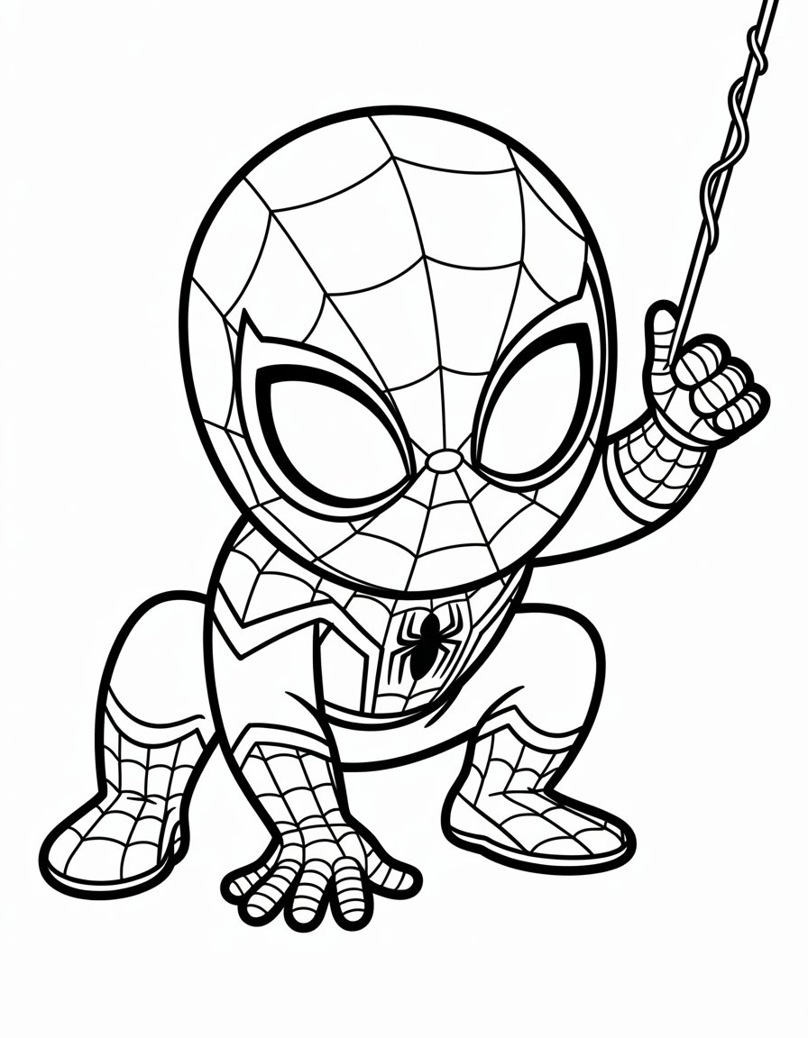 baby spiderman coloring page
