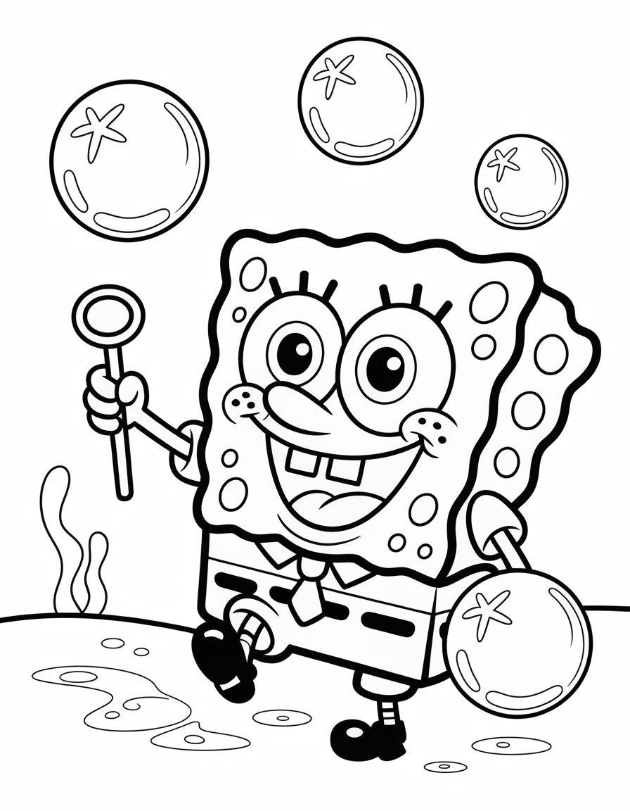 baby spongebob coloring page