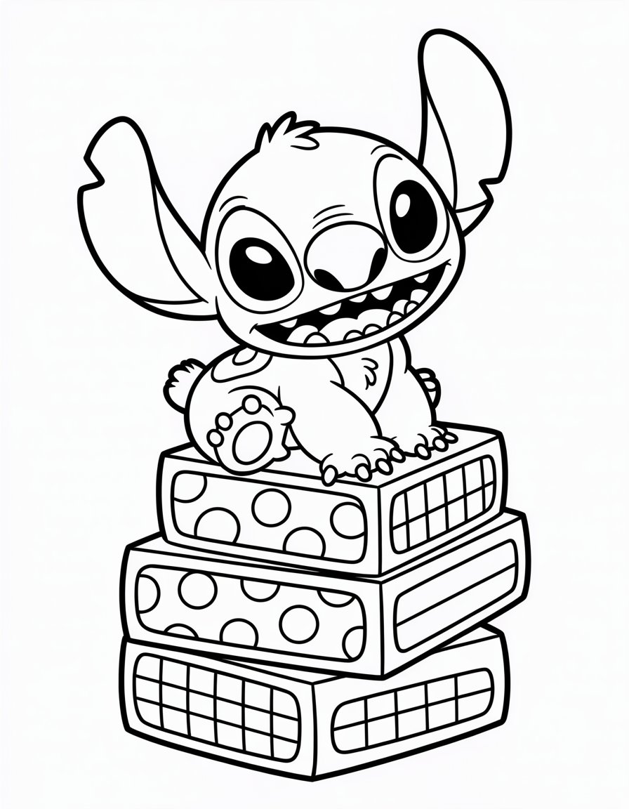 baby stitch coloring page