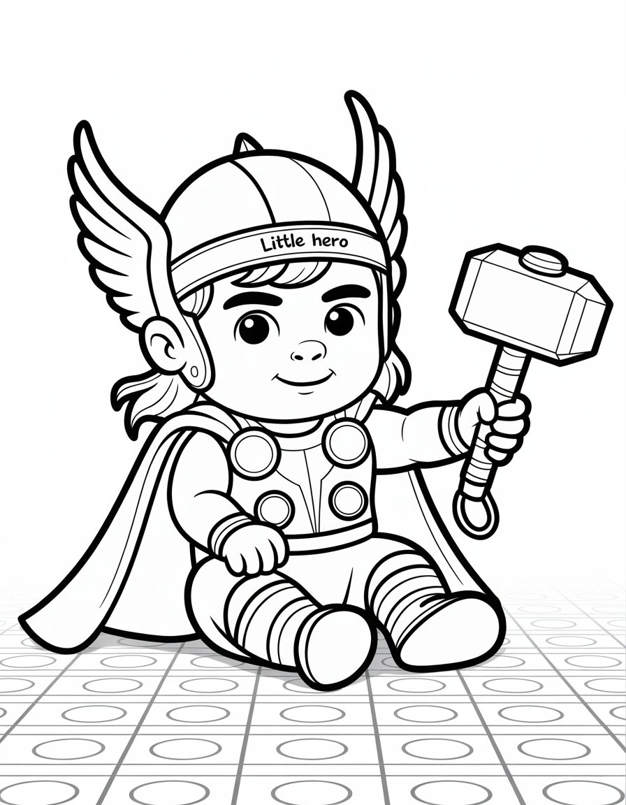 baby thor coloring page