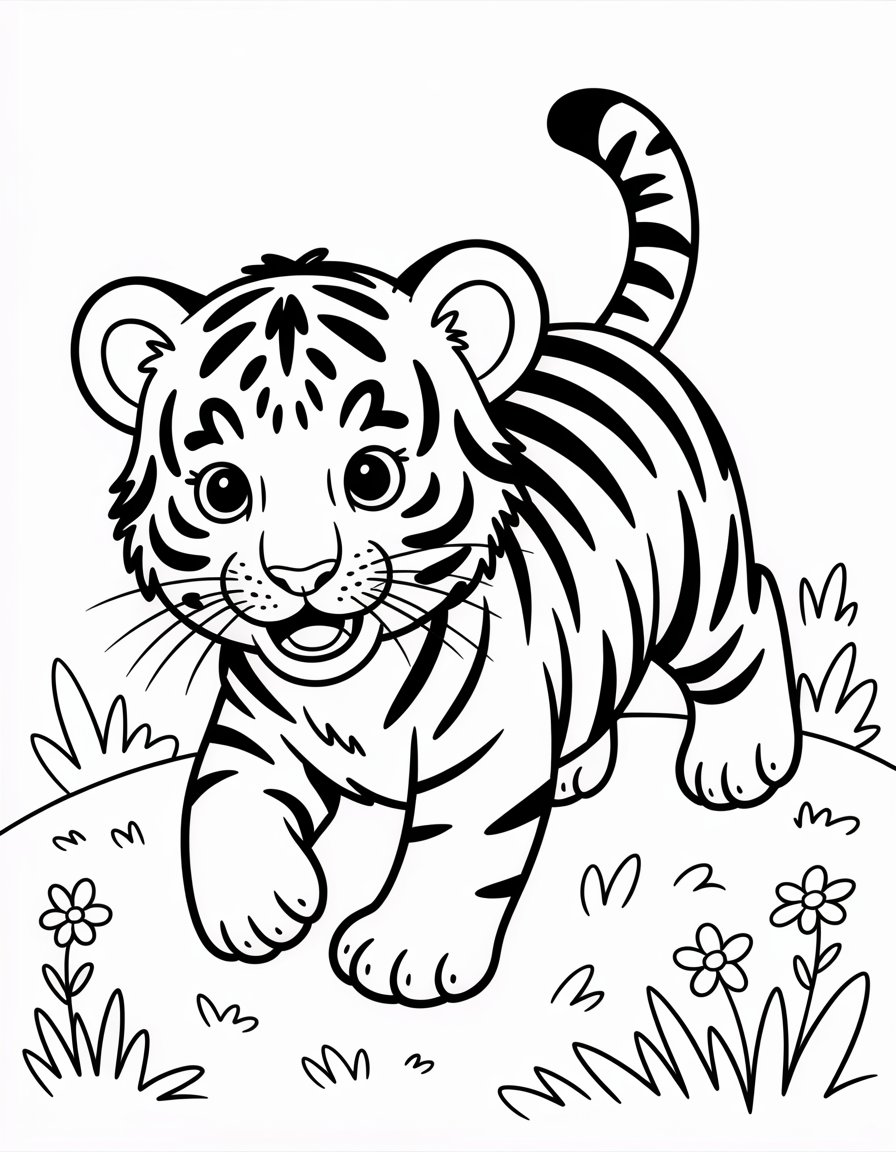 baby tiger coloring page