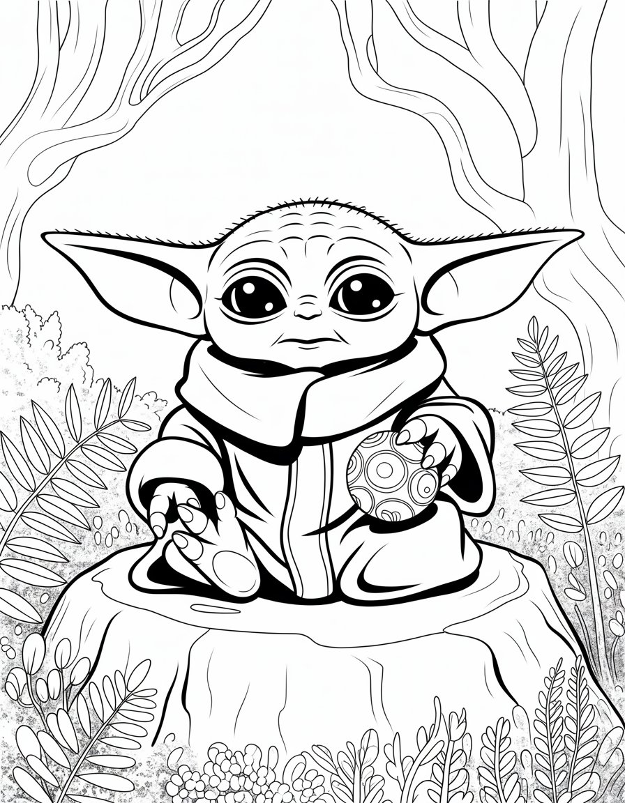 baby yoda coloring page