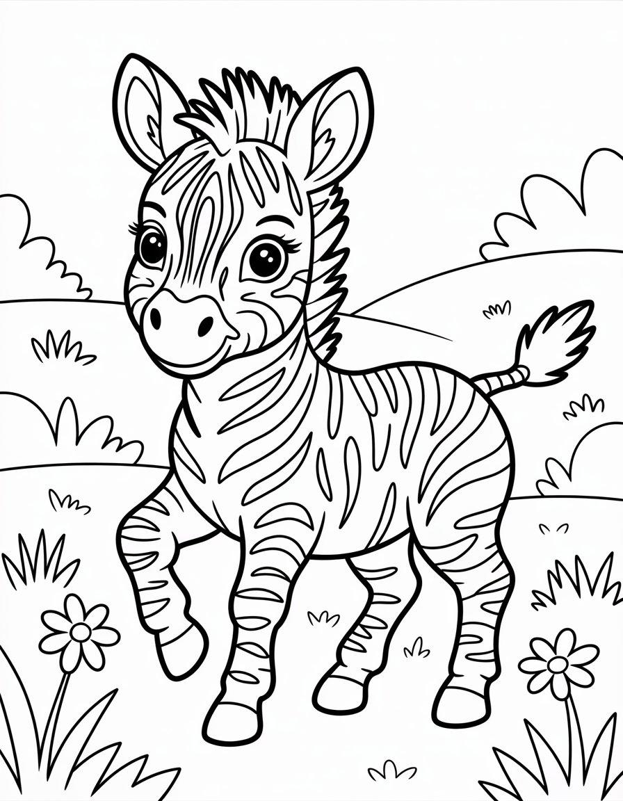 baby zebra coloring page