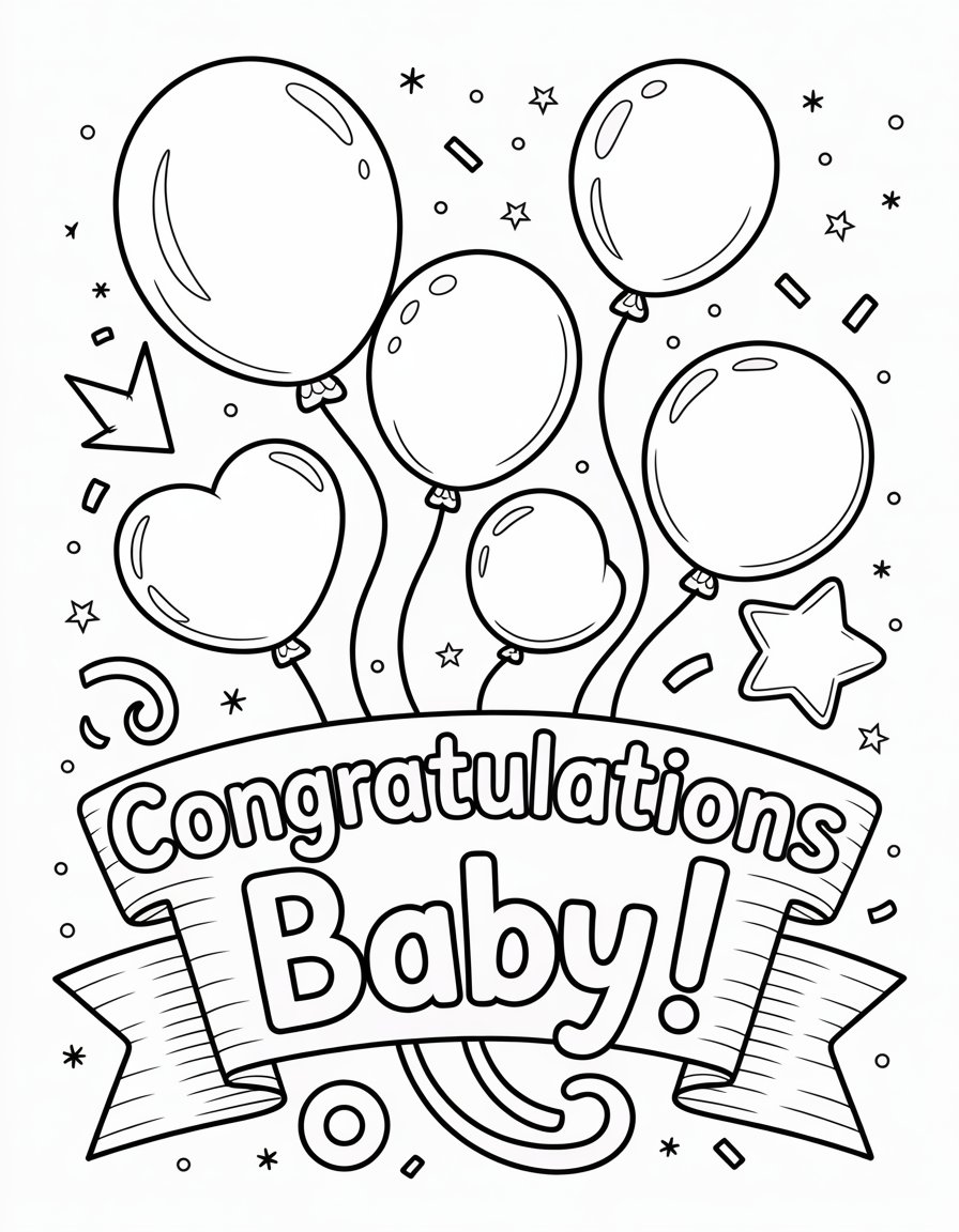 congratulations baby coloring page