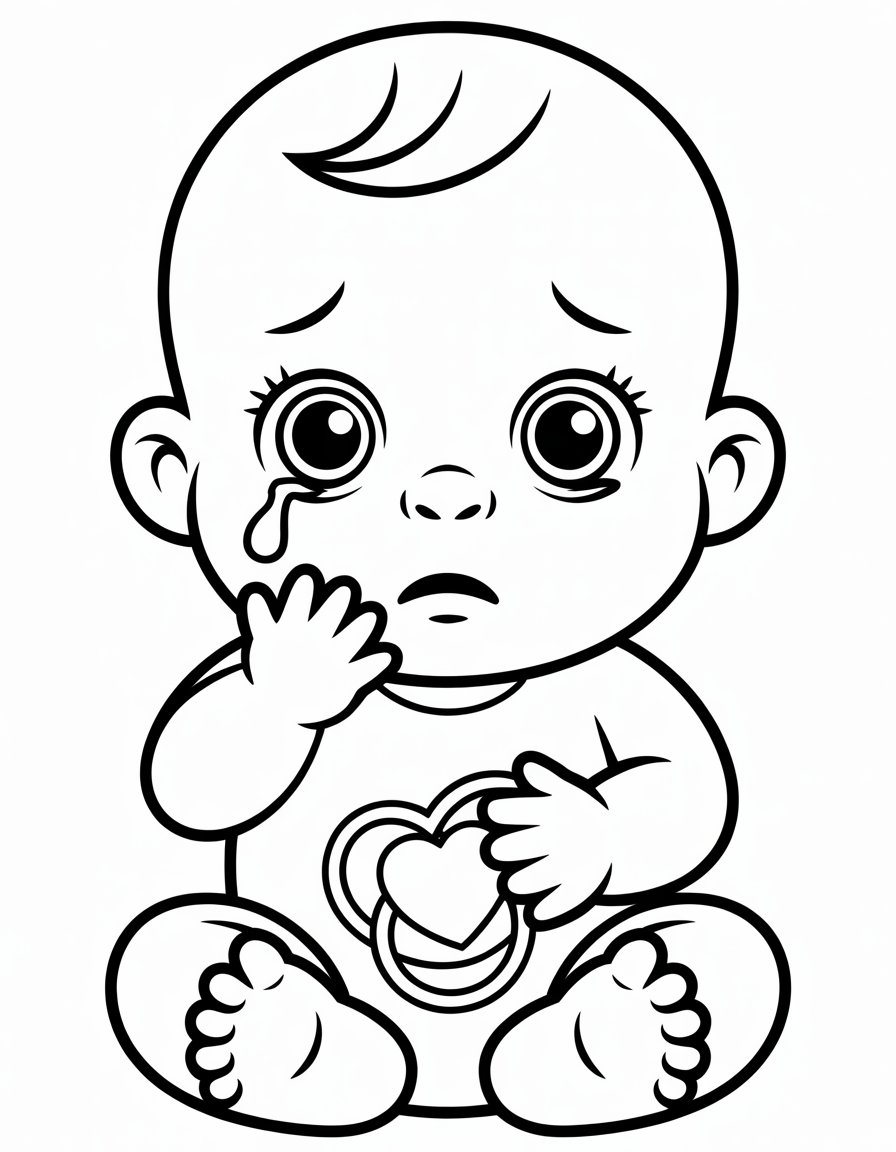 cry baby coloring page