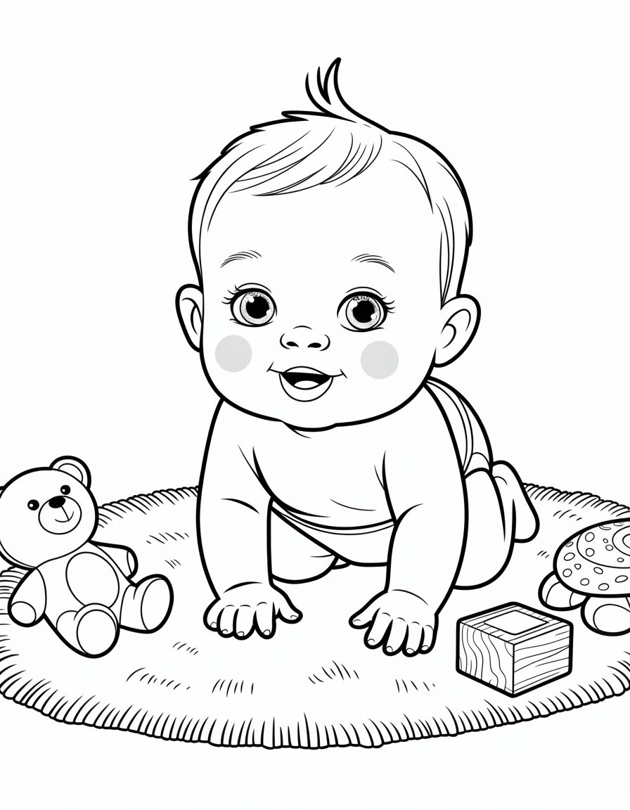 cute baby coloring page