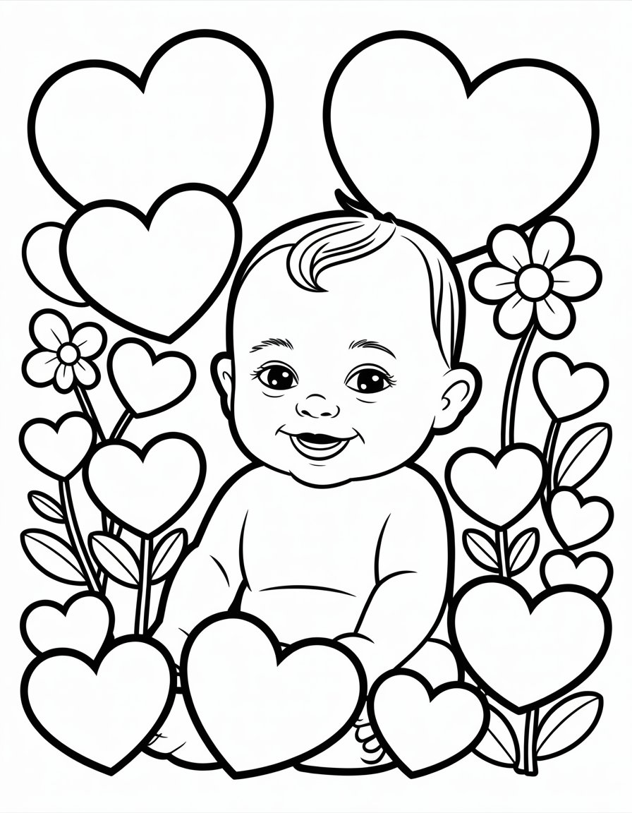 i love you baby coloring page