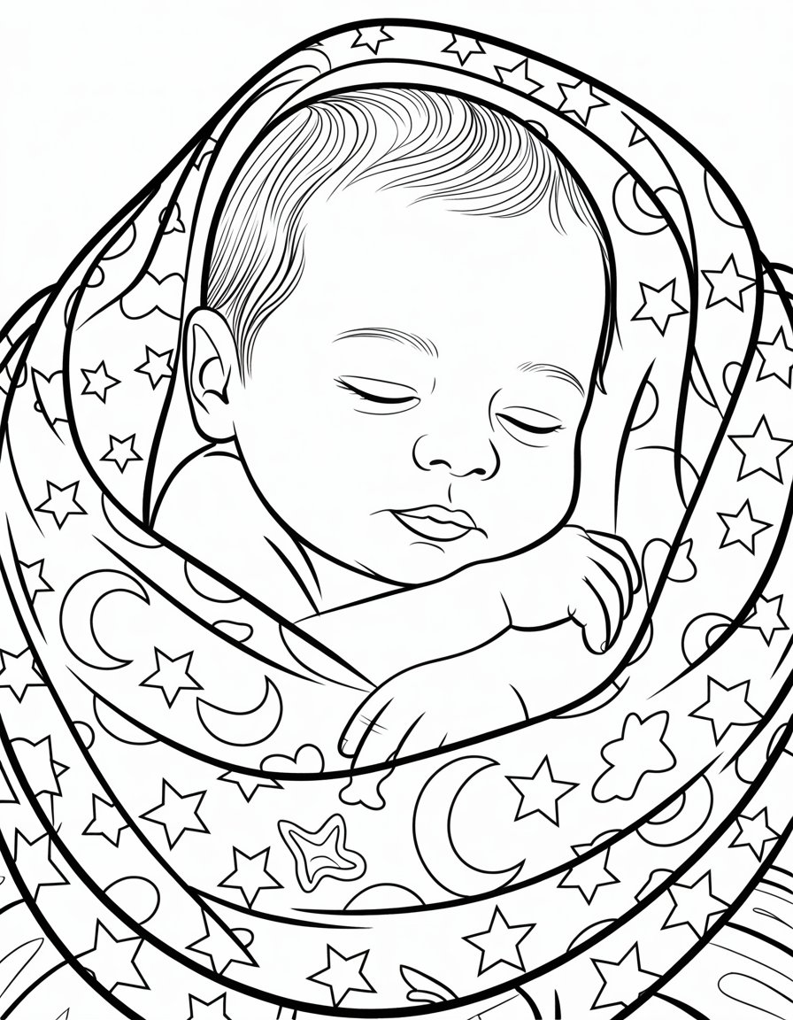 newborn baby coloring page