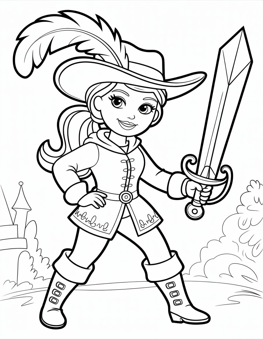 barbie and the three musketeers coloring page