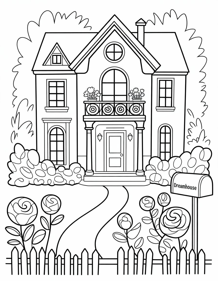 barbie dreamhouse coloring page