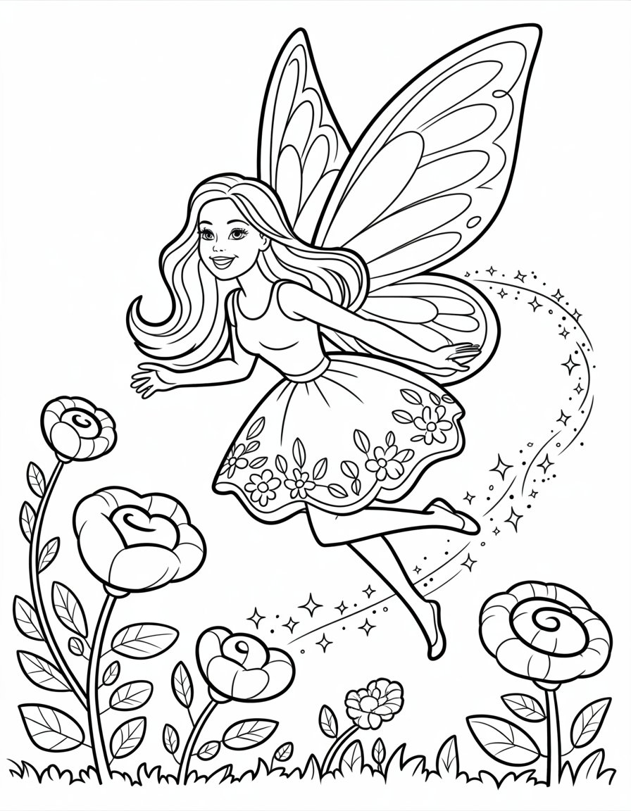 barbie fairy secret coloring page