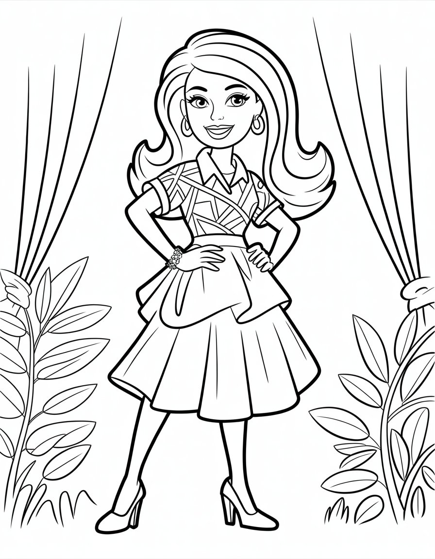barbie fashion coloring page
