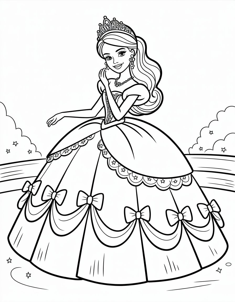 barbie fashion fairytale coloring page