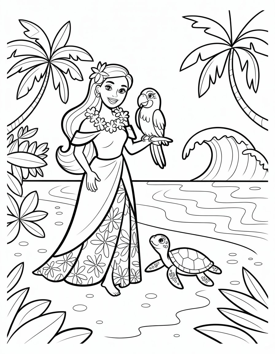 barbie island princess coloring page