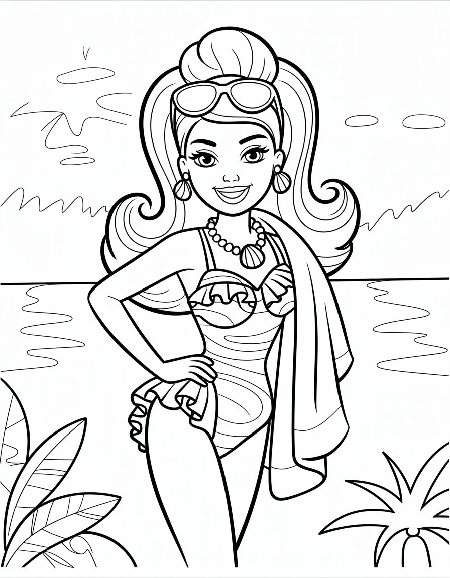 barbie movie coloring page