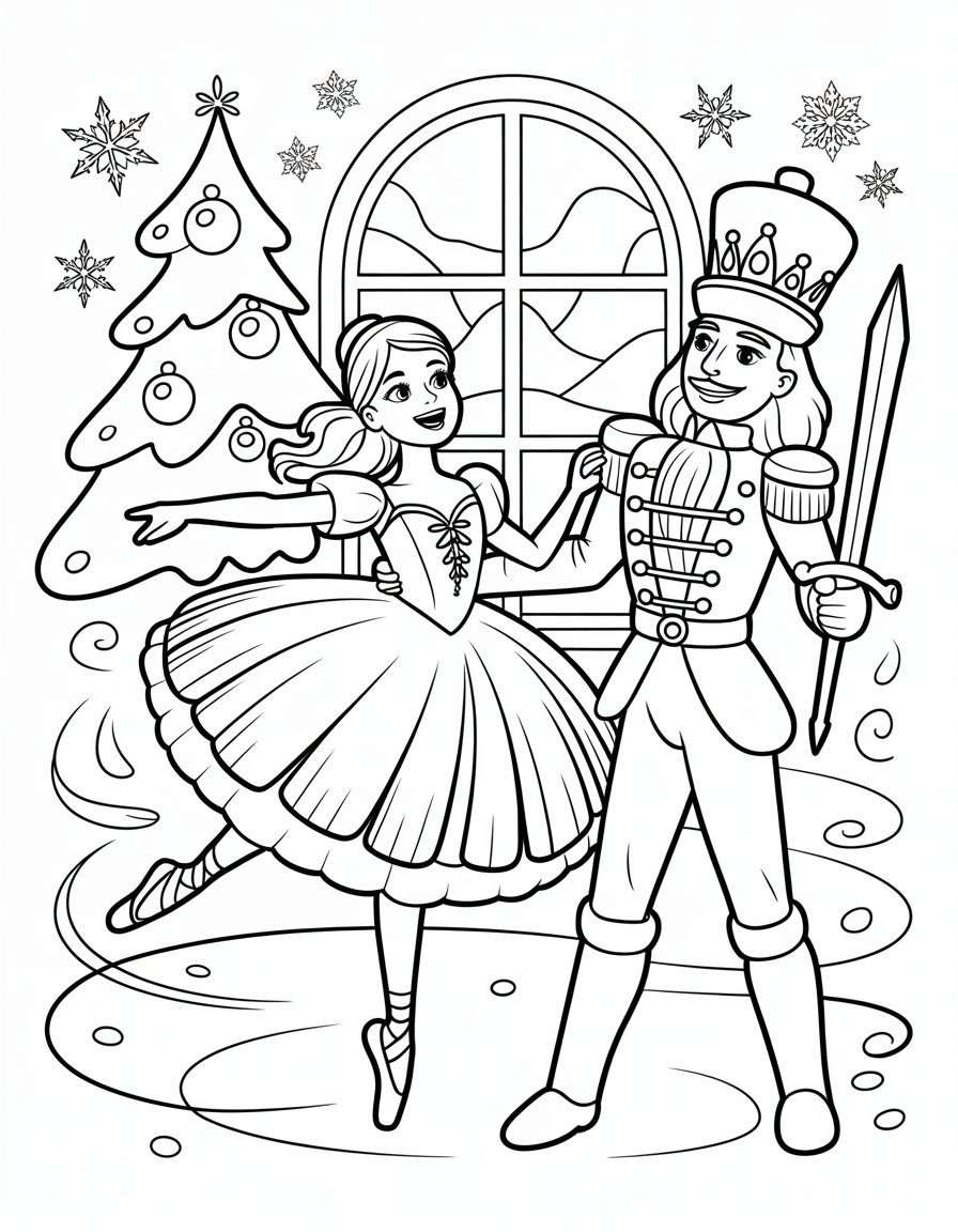 barbie nutcracker coloring page