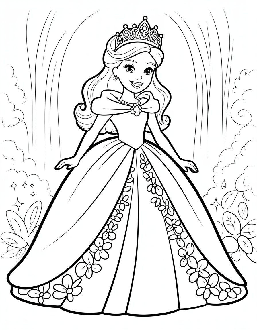 barbie princess charm school coloring page