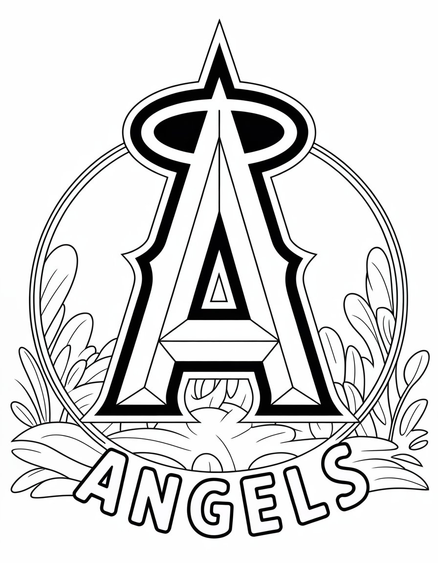 angels baseball coloring page