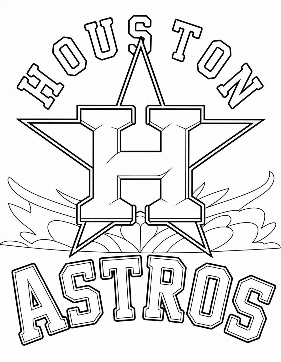 astros baseball coloring page
