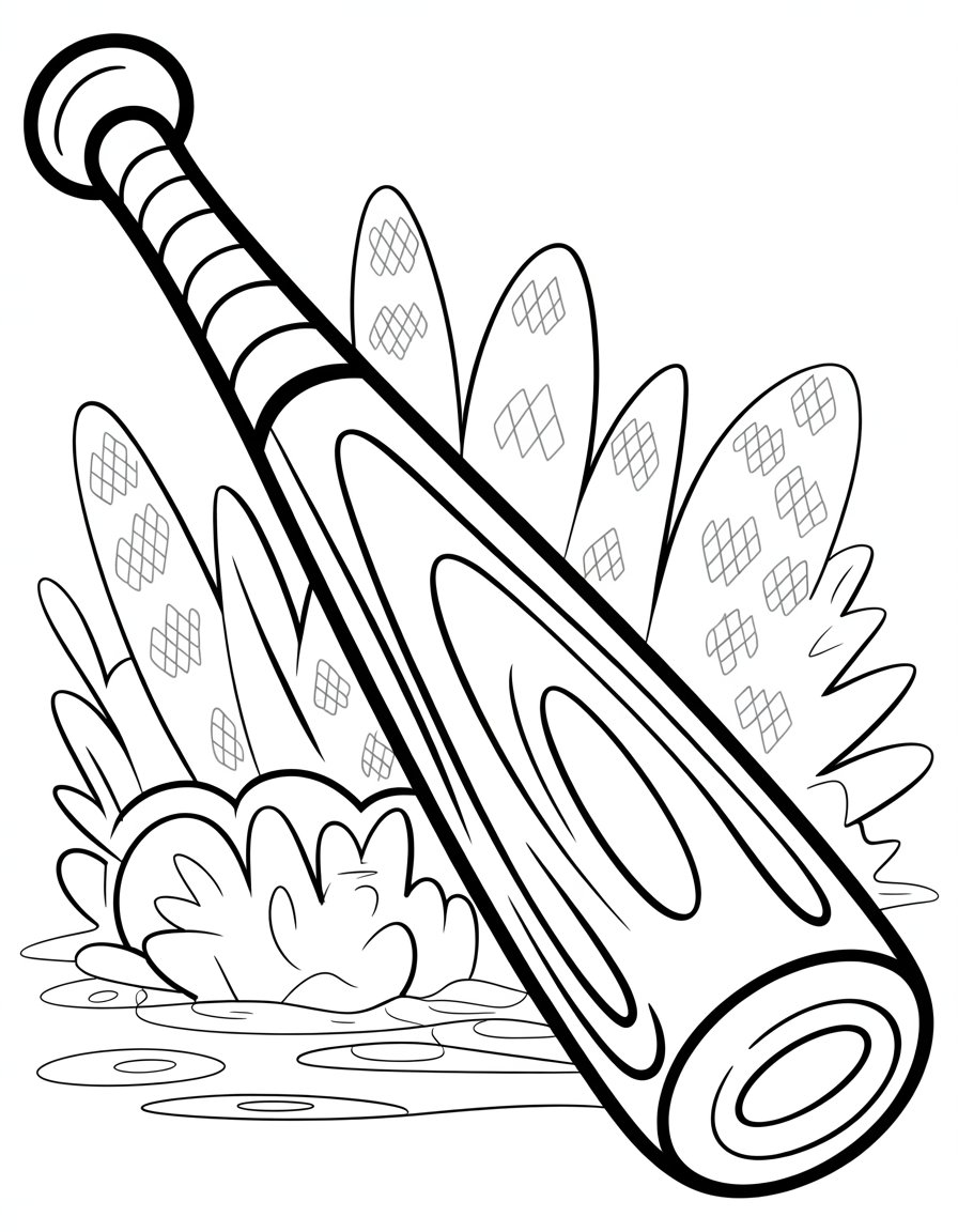 baseball bat coloring page