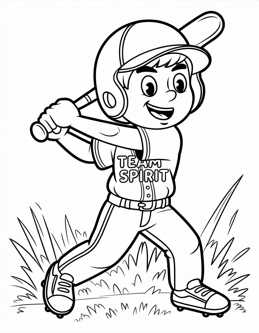 baseball player coloring page